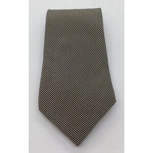 Polo Ralph Lauren Men's Tie. Yellow & Black Striped Silk Necktie.  56" x 4"